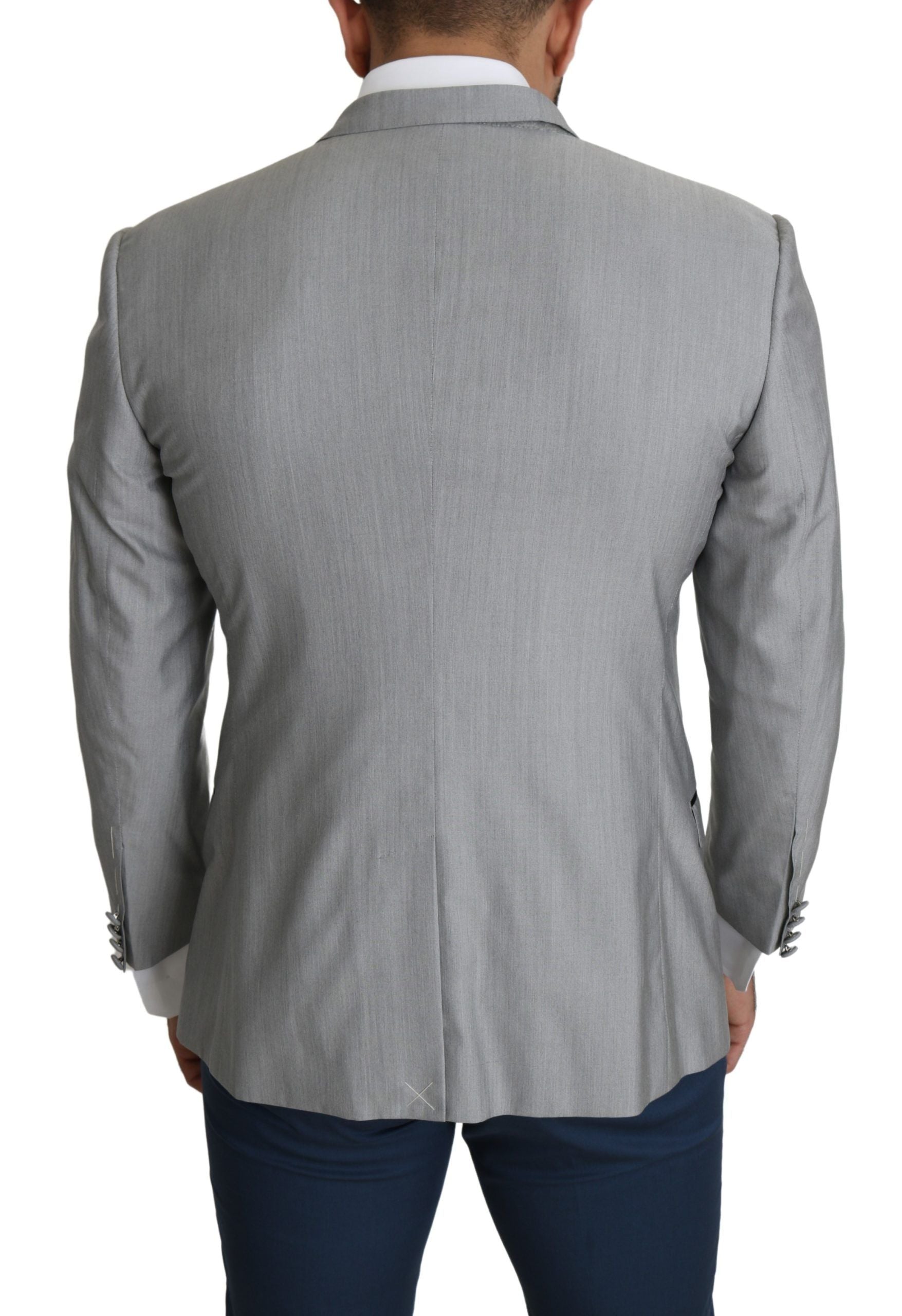 Blazer de costume Dolce & Gabbana gris clair à boutonnage simple SARTORIA