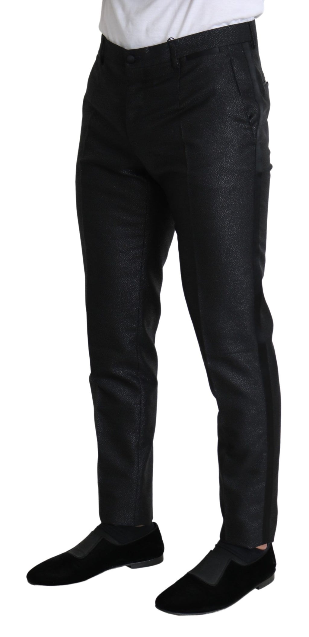 Robe Dolce & Gabbana noire coupe skinny effet métallique