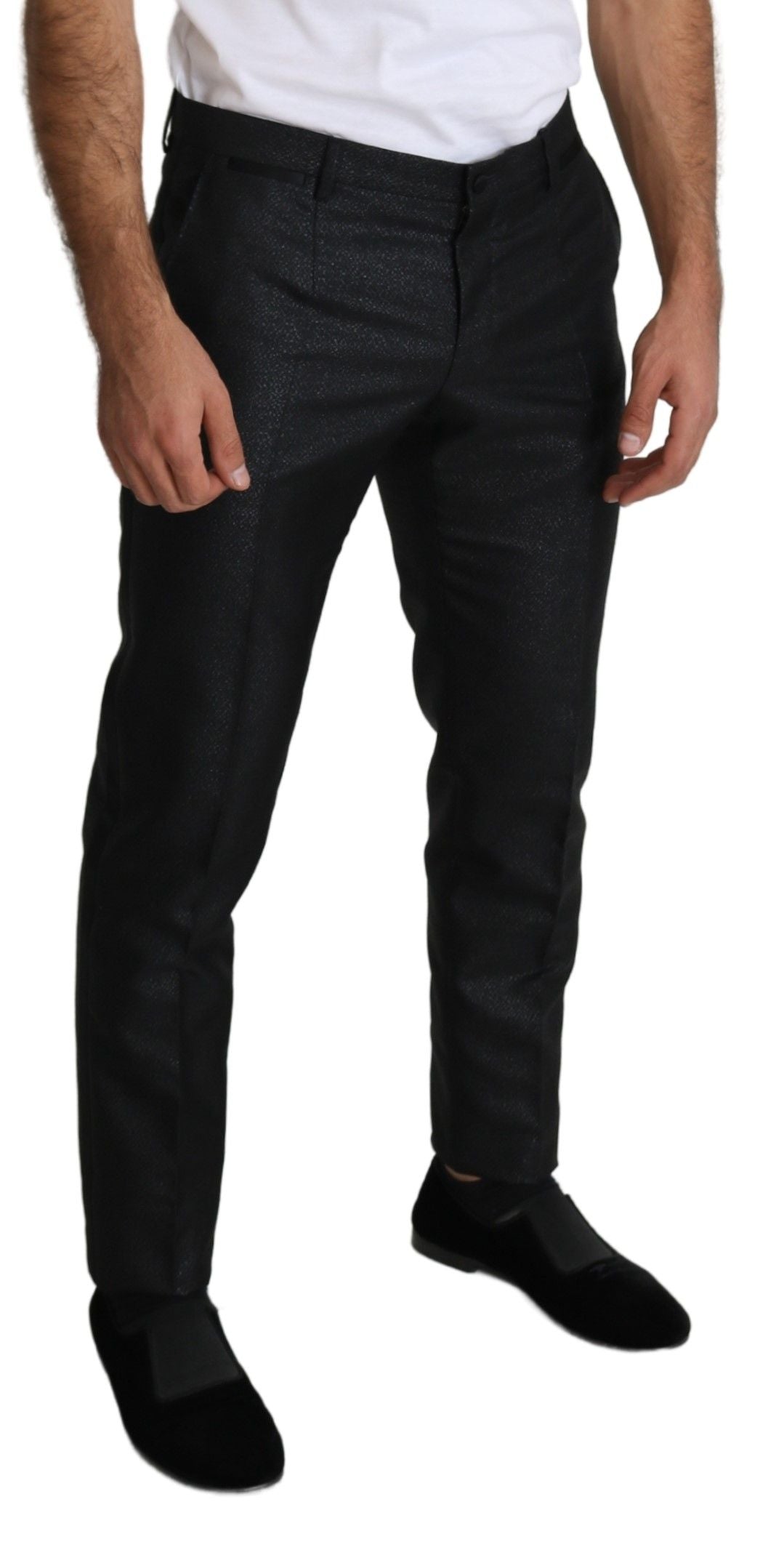 Robe Dolce & Gabbana noire coupe skinny effet métallique