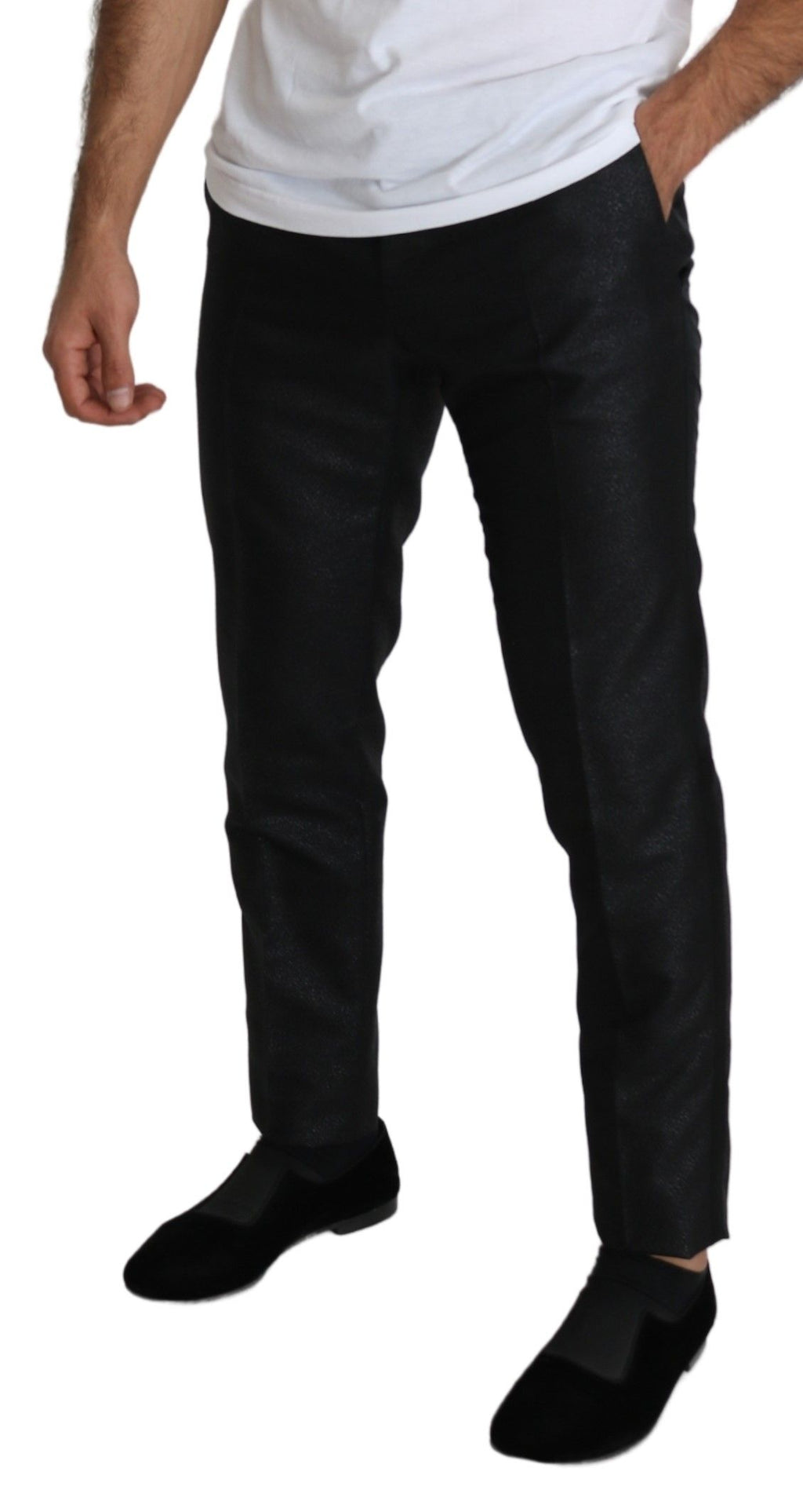 Robe Dolce & Gabbana noire coupe skinny effet métallique