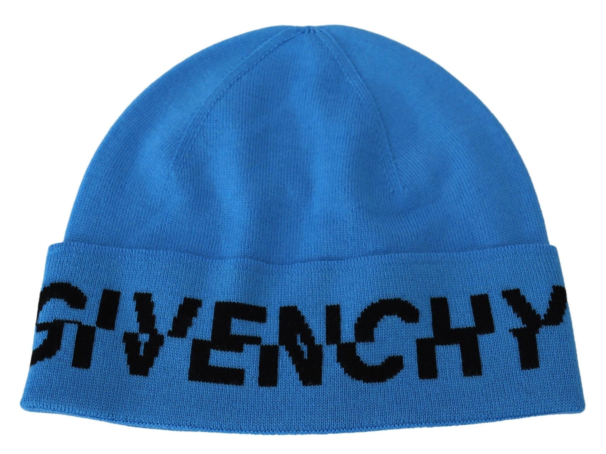 Givenchy Blaue Wollmütze für den Winter, Unisex, warm