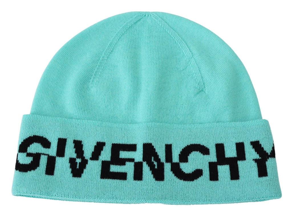 Givenchy Grüne Wollmütze Unisex Logo Mütze