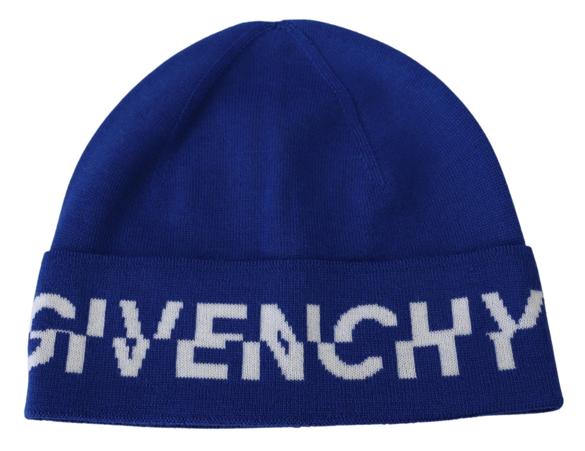 Givenchy Blaue Wollmütze für den Winter, Unisex, warm