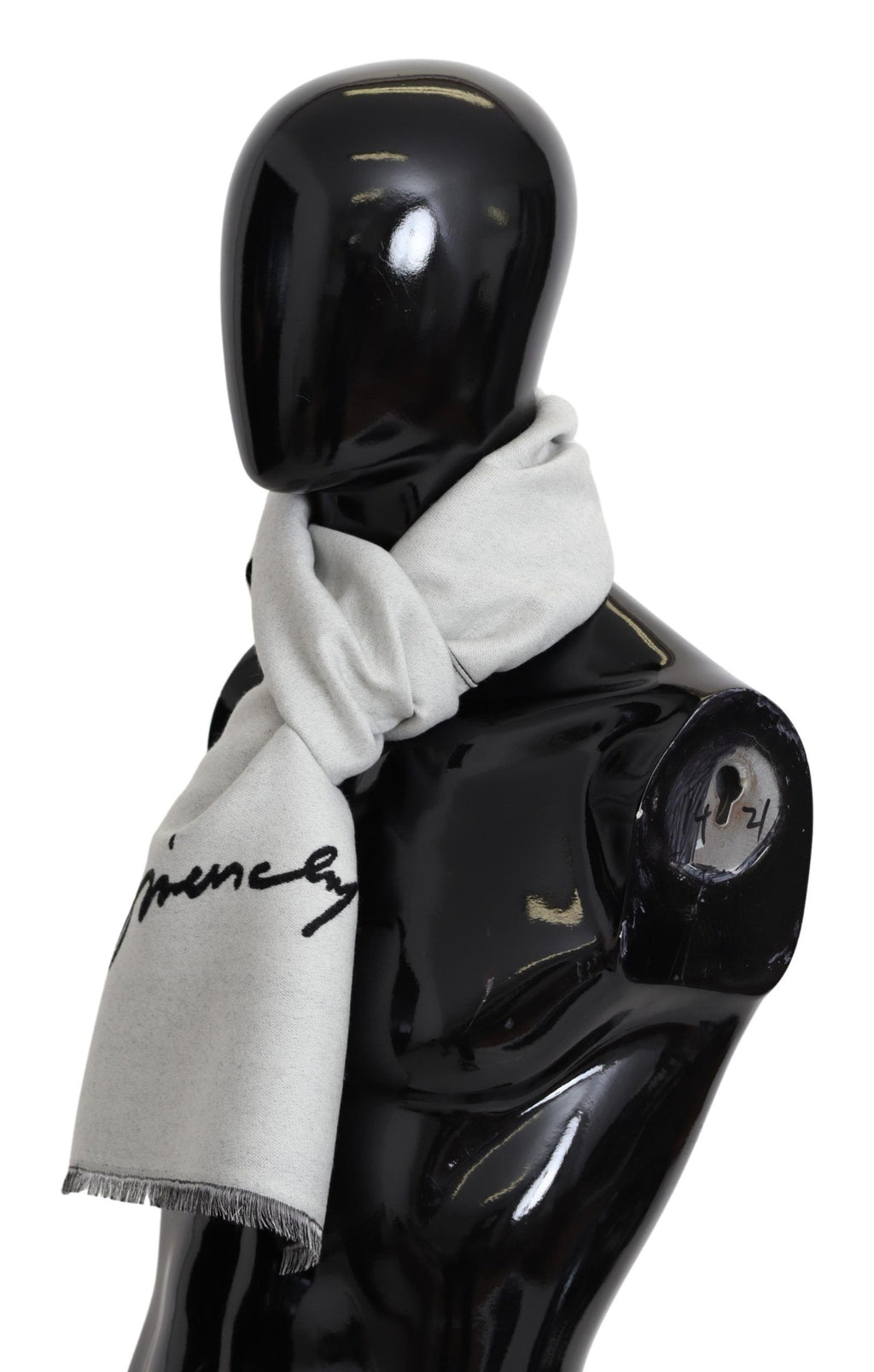 Givenchy Schwarz Weiß Wolle Unisex Winter Warm Schal Wickelschal