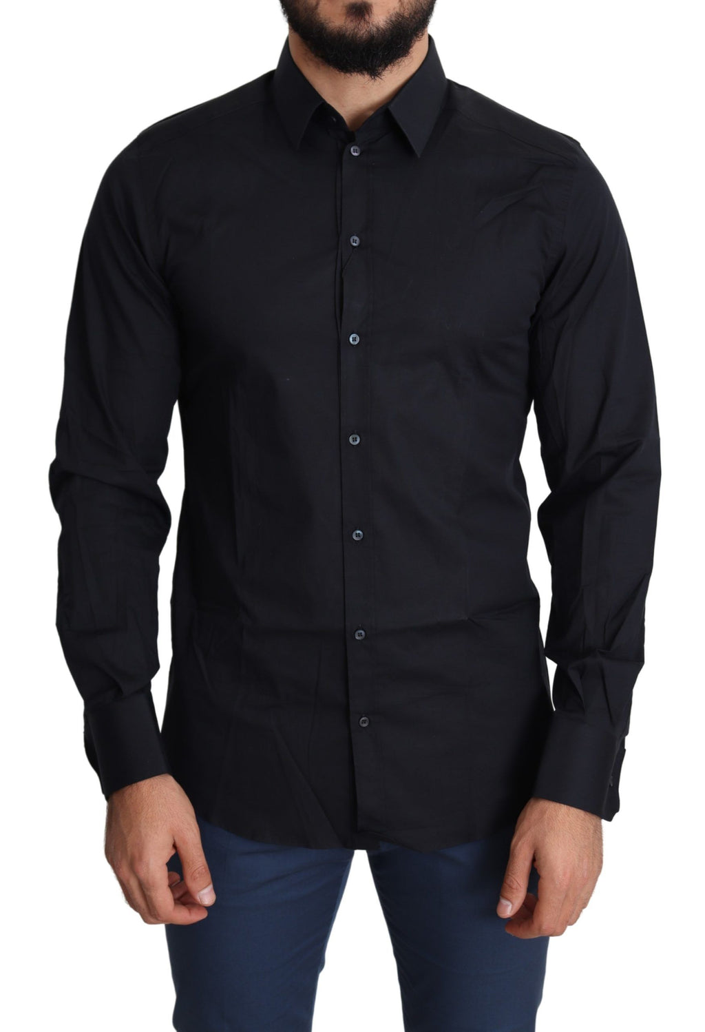 Chemise Habillée Dolce & Gabbana GOLD en Coton Bleu