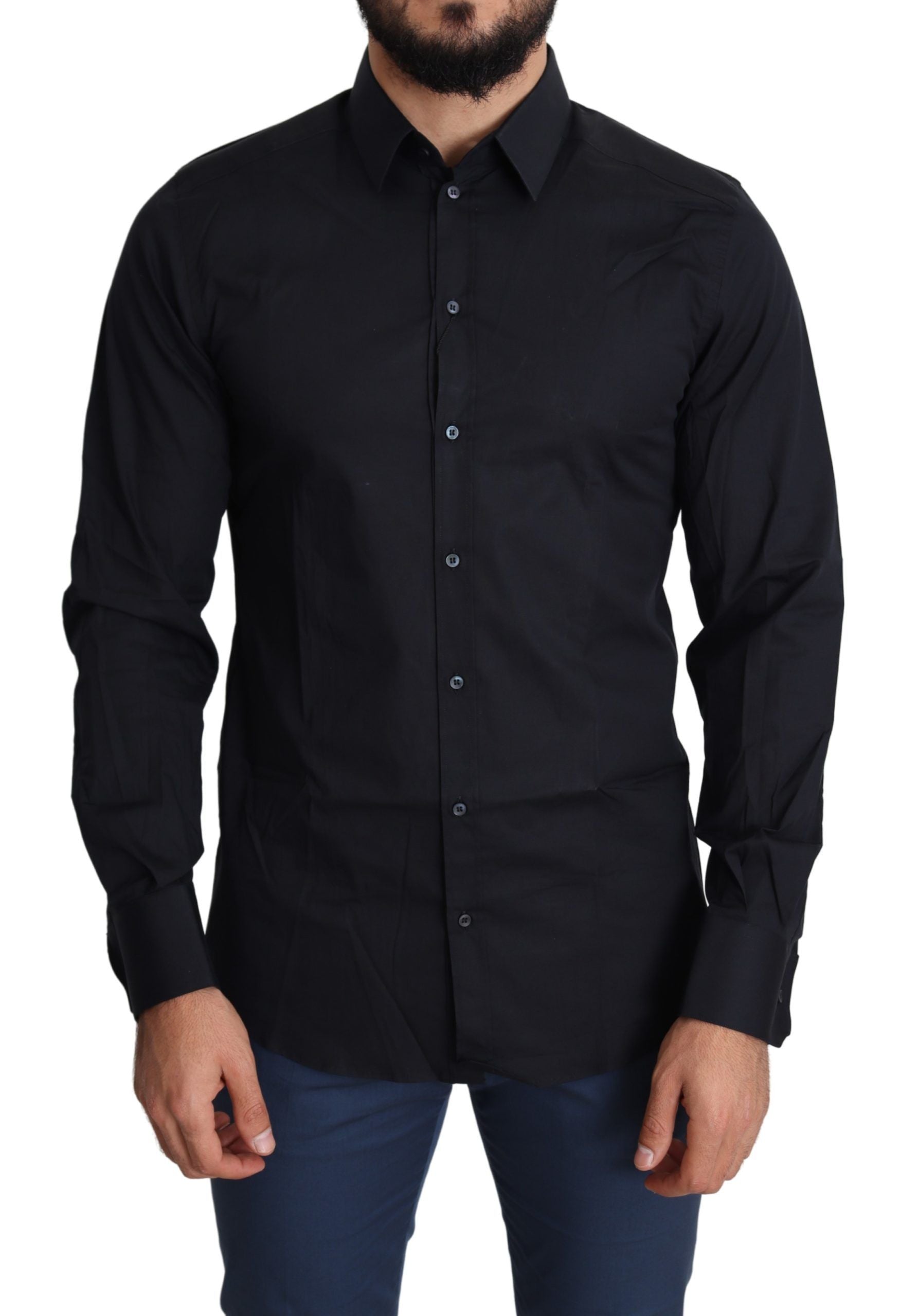 Chemise Habillée Dolce & Gabbana GOLD en Coton Bleu