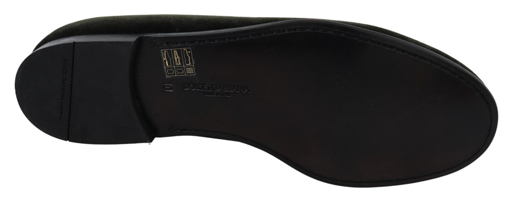 Mocassins pour homme Dolce & Gabbana en velours vert