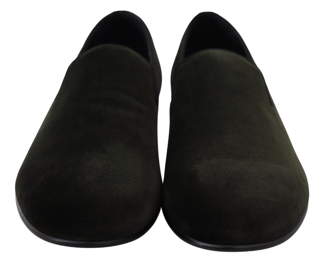 Mocassins pour homme Dolce & Gabbana en velours vert
