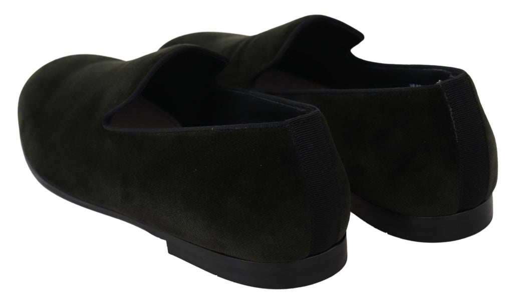 Mocassins pour homme Dolce & Gabbana en velours vert