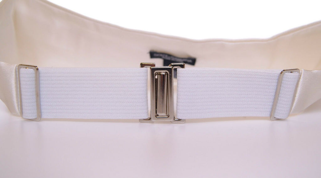Dolce &amp; Gabbana Weißer Smokinggürtel mit Kummerbund