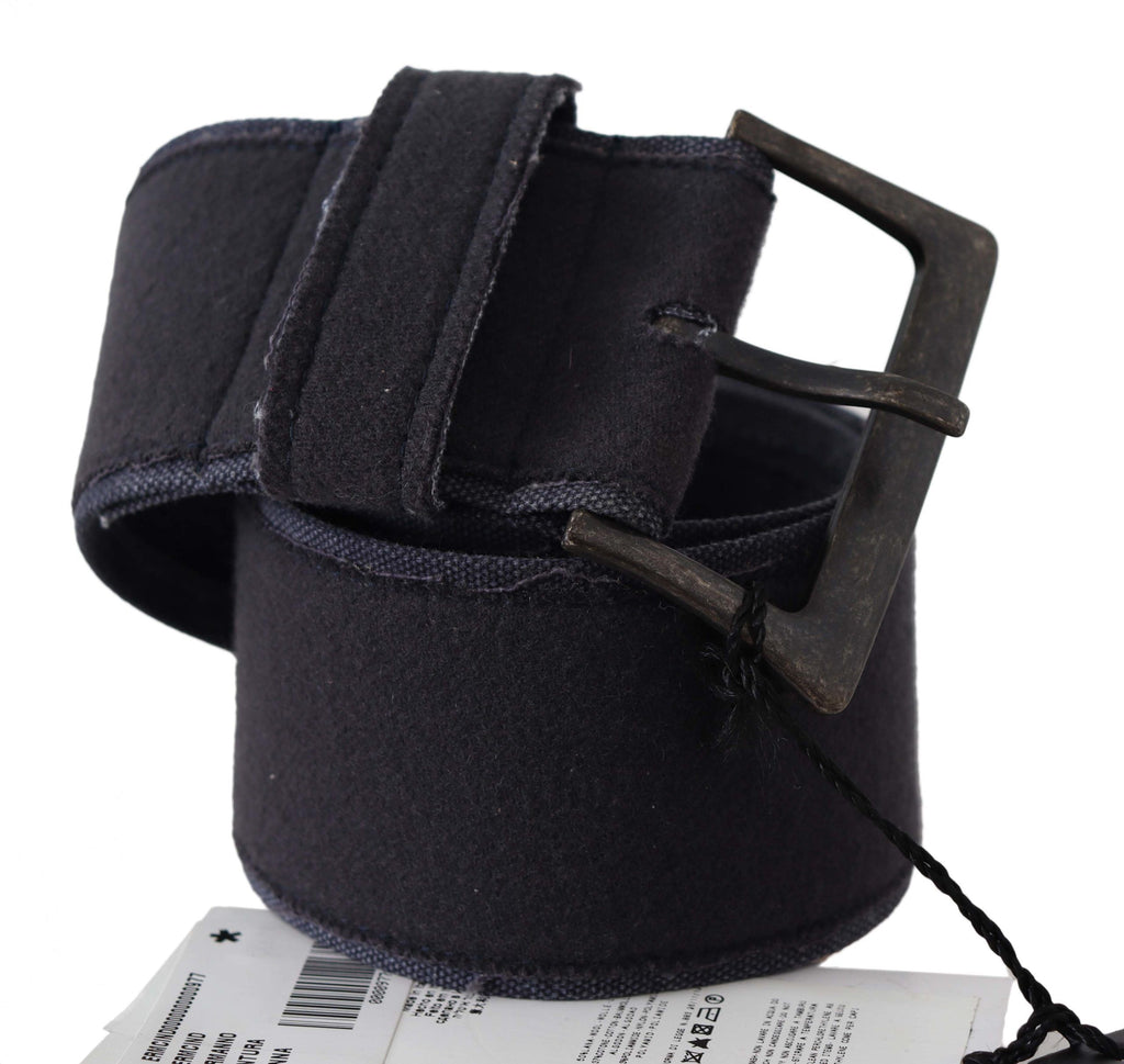 Ceinture de luxe Ermanno Scervino en cuir noir à large boucle pour la taille