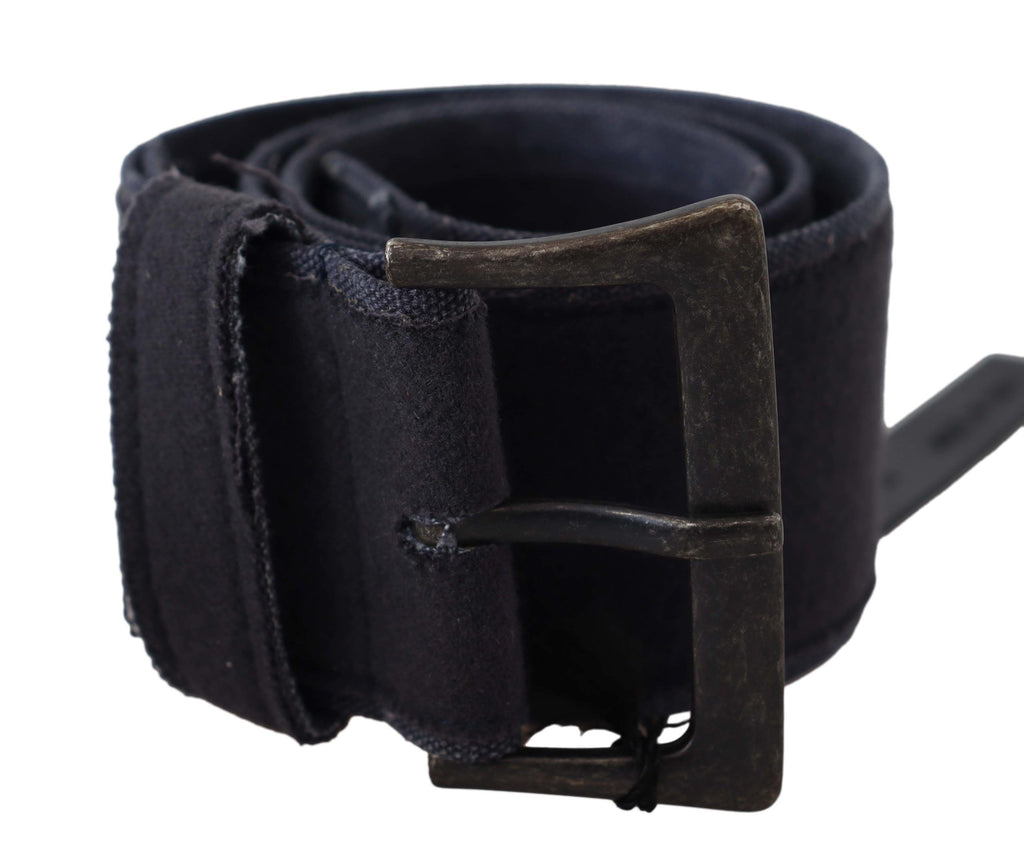 Ceinture de luxe Ermanno Scervino en cuir noir à large boucle pour la taille
