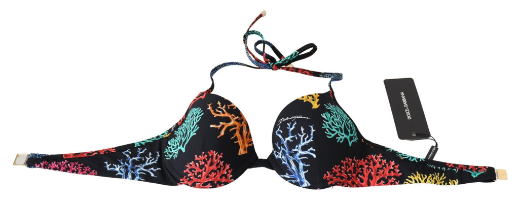 Haut de bikini femme Dolce & Gabbana motif Coraux noirs