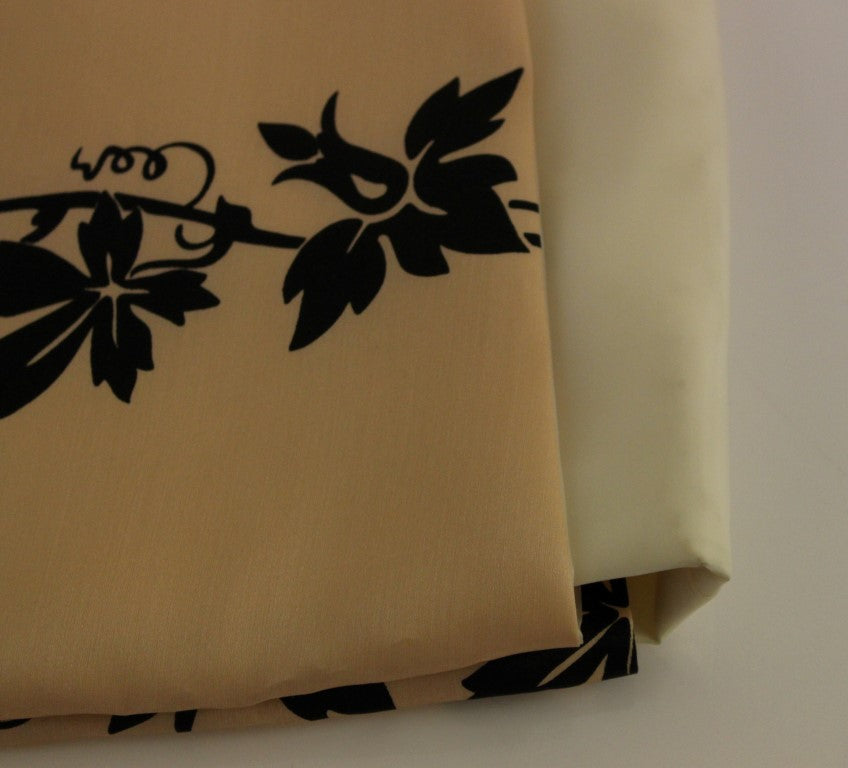 Mini-jupe en soie à imprimé floral beige Caterina Gatta
