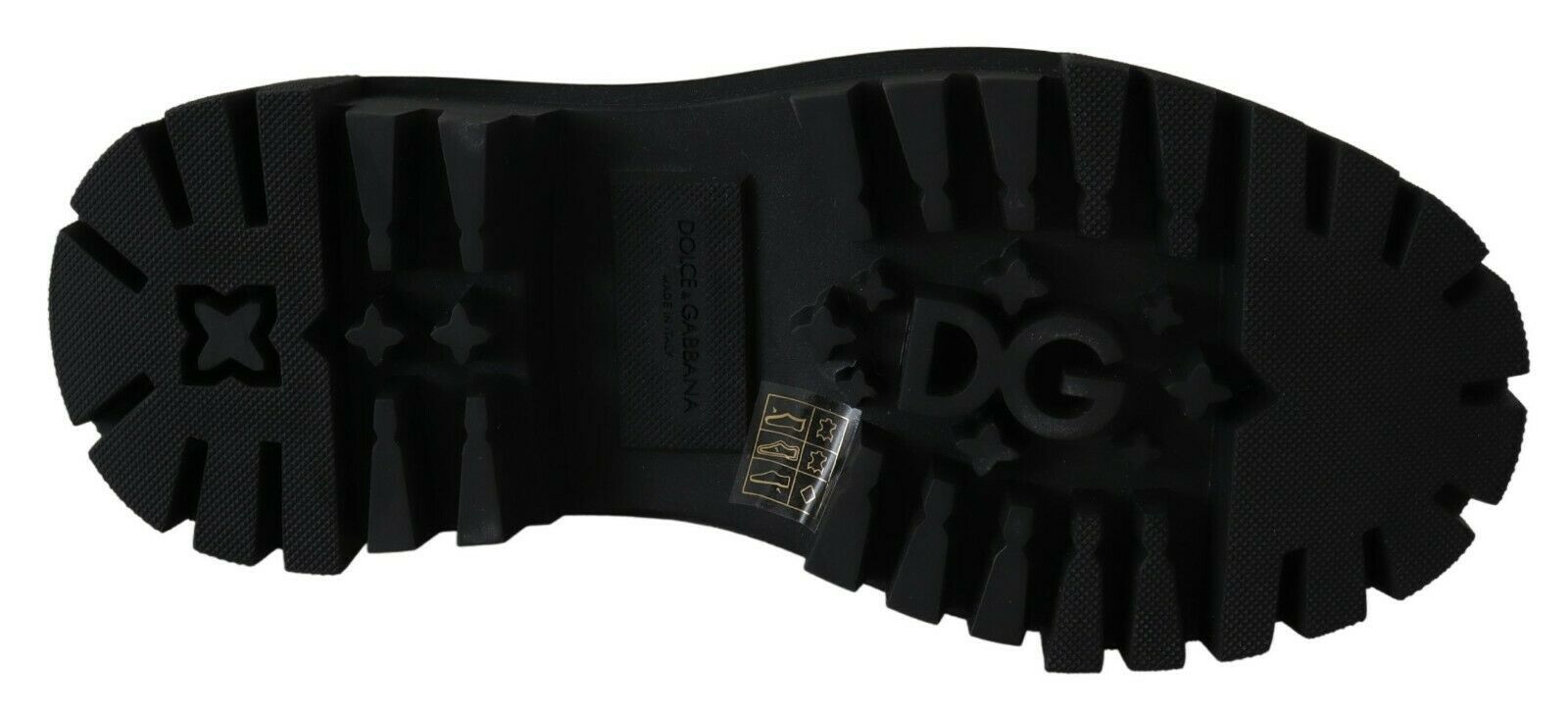 Bottes de combat Dolce & Gabbana en cuir noir à cristaux