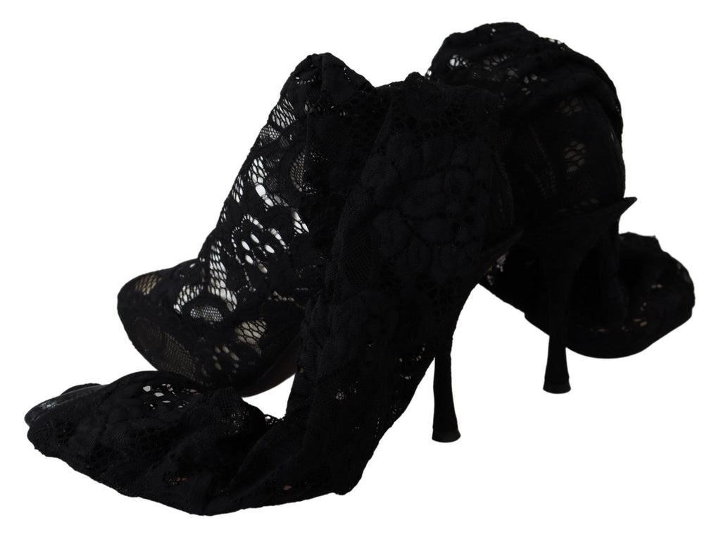 Chaussures Escarpins Bottines Dolce & Gabbana en dentelle Taormina noire