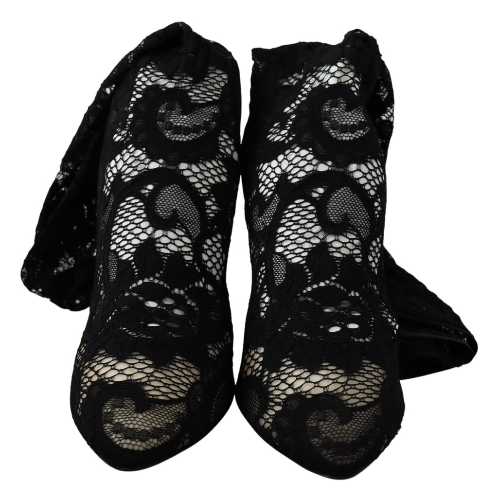 Chaussures Escarpins Bottines Dolce & Gabbana en dentelle Taormina noire