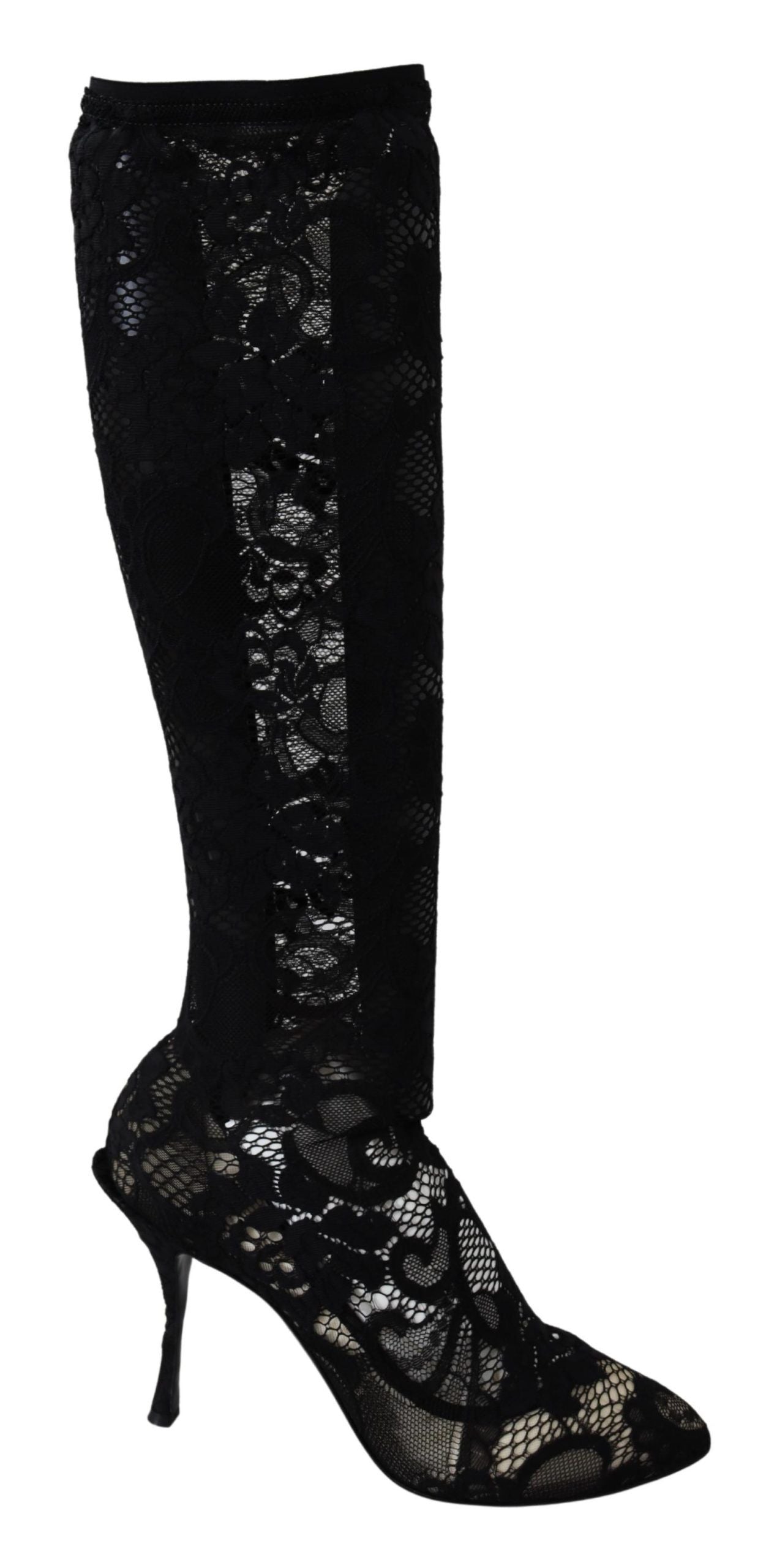 Chaussures Escarpins Bottines Dolce & Gabbana en dentelle Taormina noire