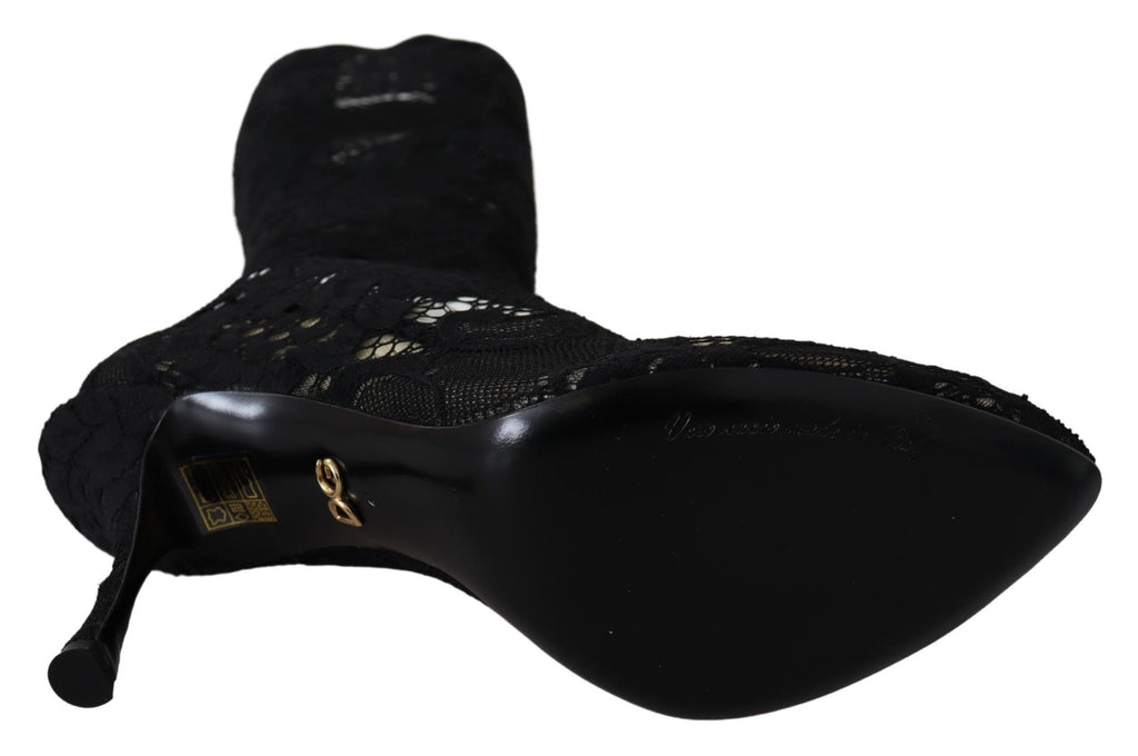 Chaussures Escarpins Bottines Dolce & Gabbana en dentelle Taormina noire