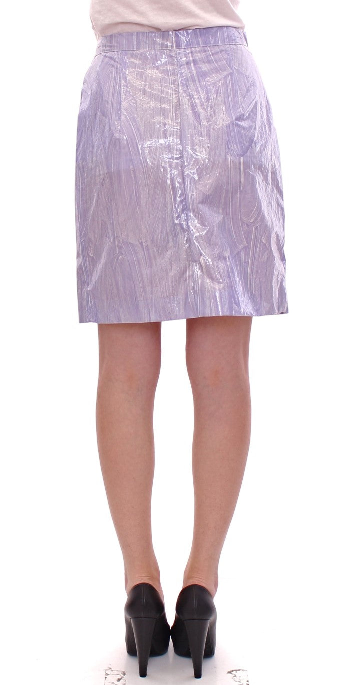 Jupe portefeuille Licia Florio en viscose violette au-dessus du genou