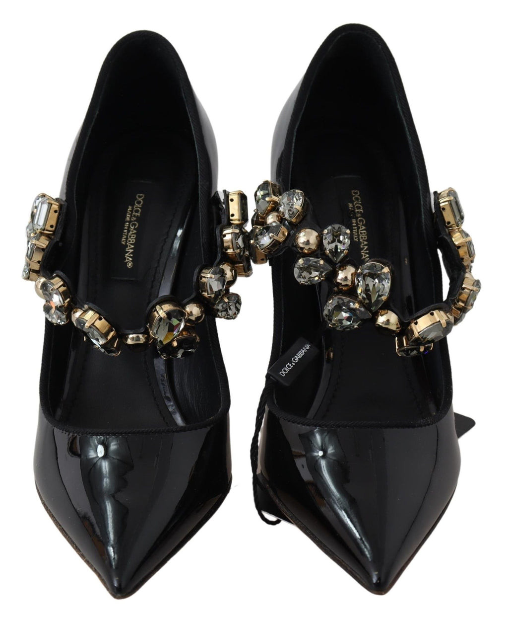 Escarpins Mary Jane en cuir noir et cristaux Dolce & Gabbana