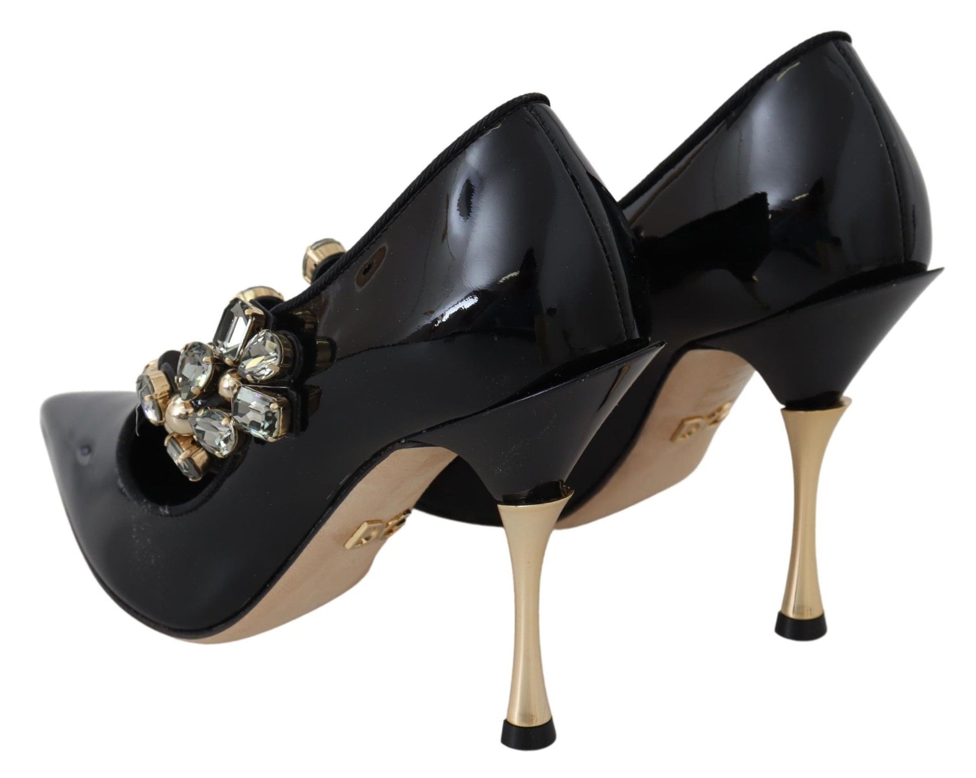 Escarpins Mary Jane en cuir noir et cristaux Dolce & Gabbana