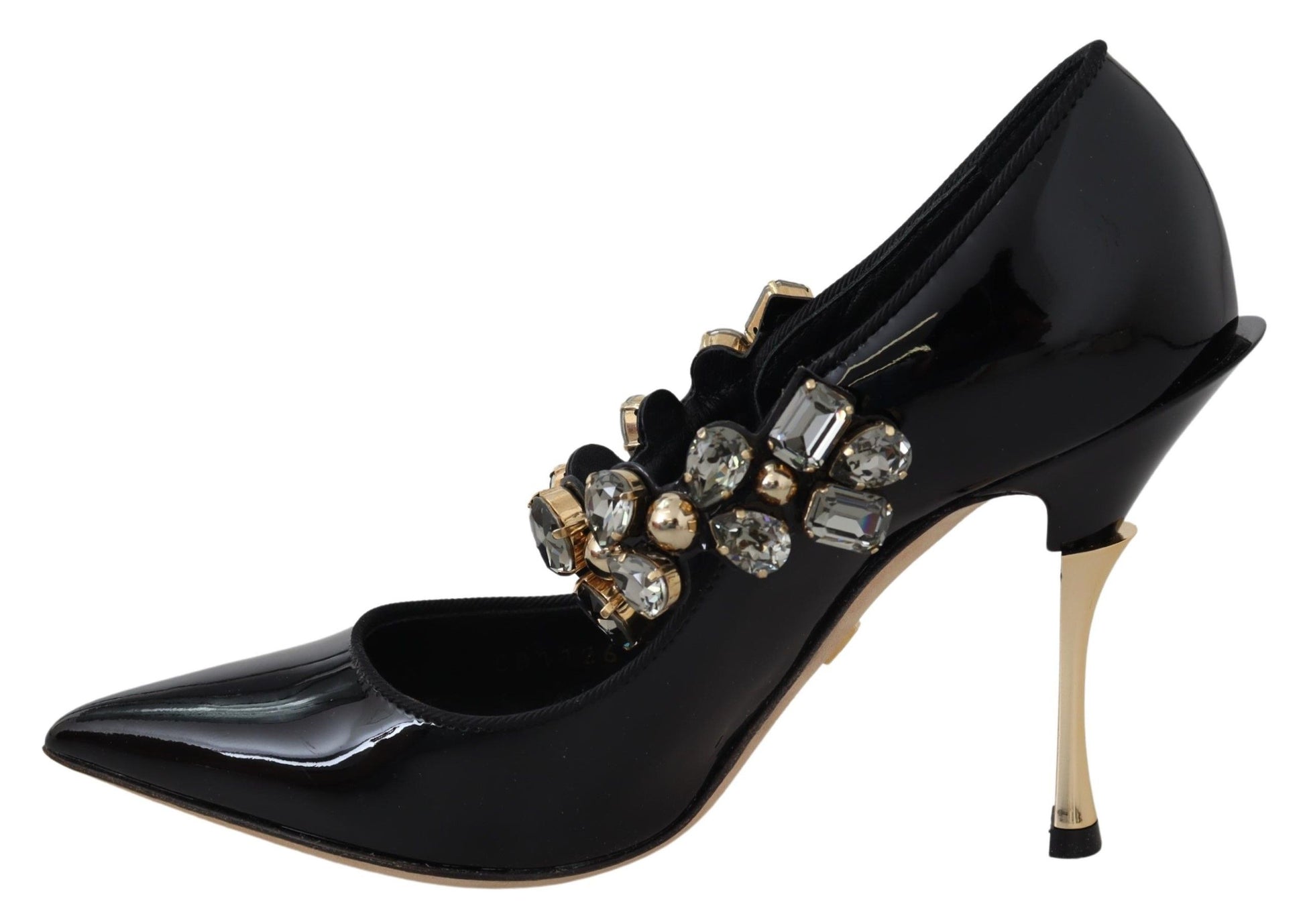 Escarpins Mary Jane en cuir noir et cristaux Dolce & Gabbana