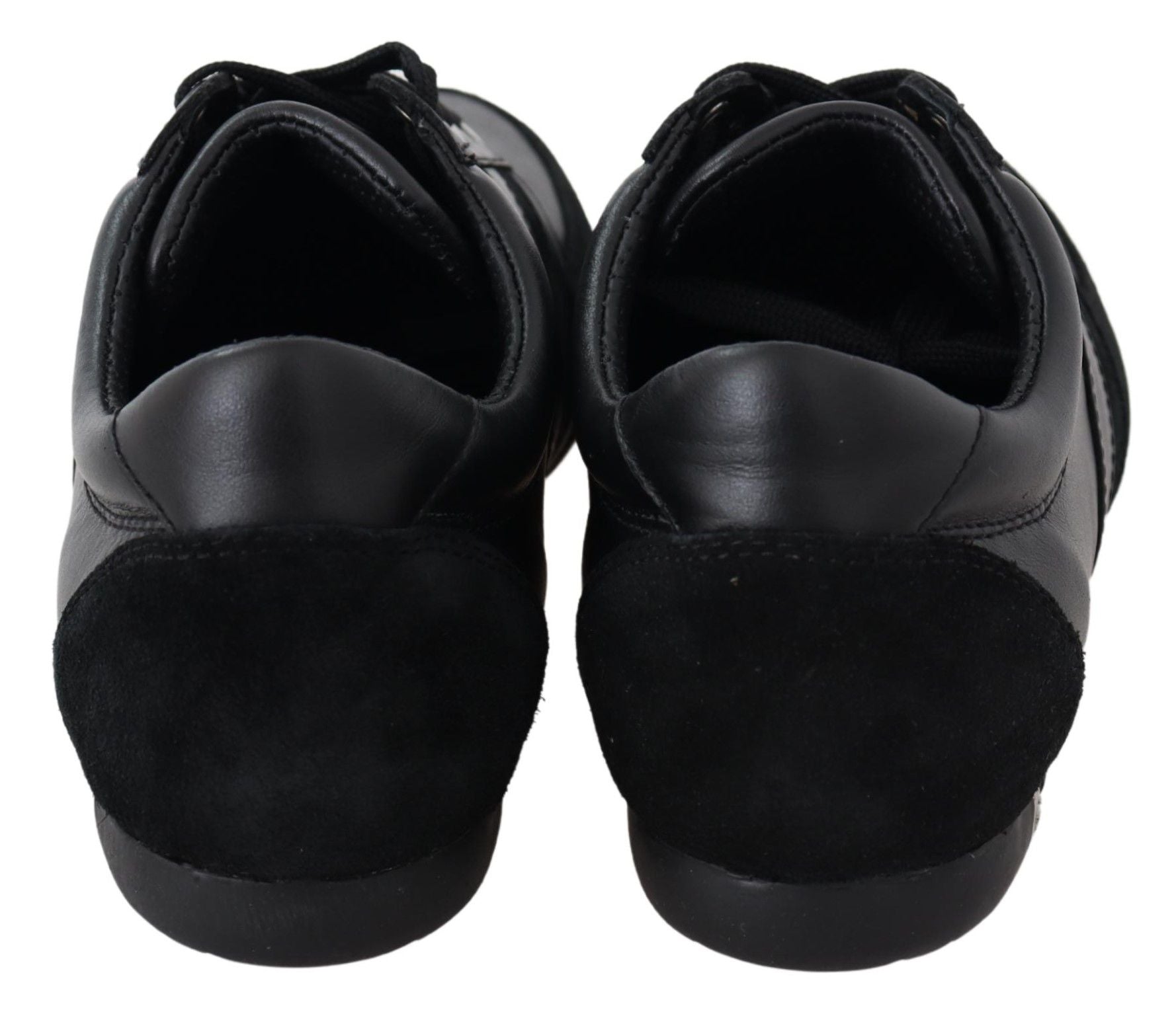 Chaussures Baskets Décontractées en Cuir Noir à Logo Dolce & Gabbana
