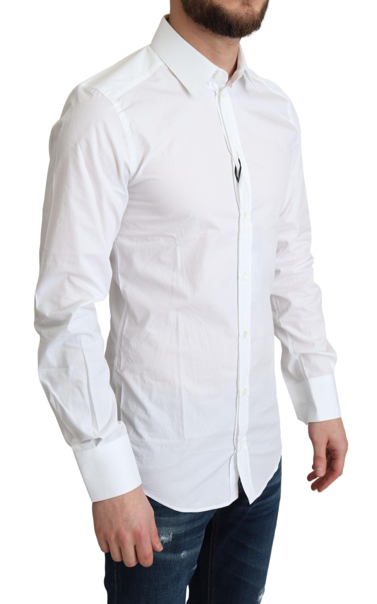 Chemise habillée Dolce & Gabbana en pur coton blanc pour homme