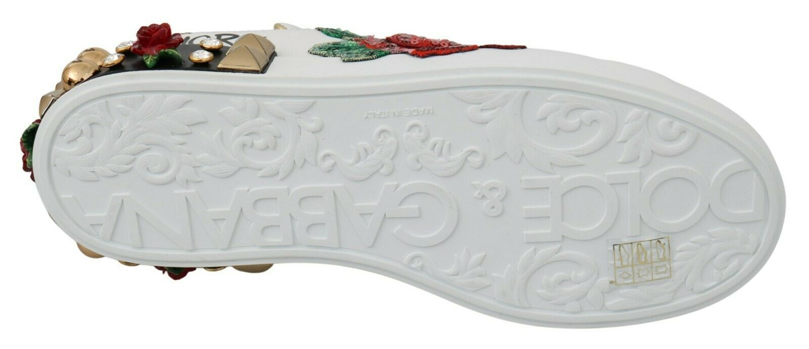 Dolce & Gabbana Baskets Femme Blanches Roses Paillettes Cristaux