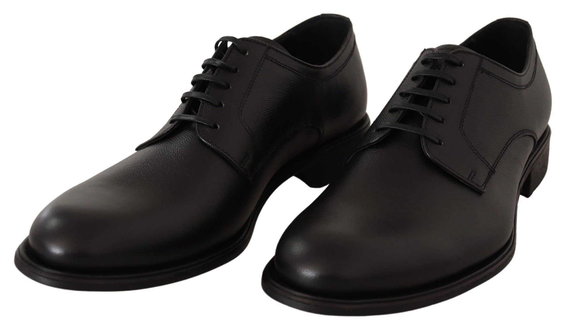 Chaussures Derby Habillées pour Homme en Cuir Noir à Lacets Dolce & Gabbana