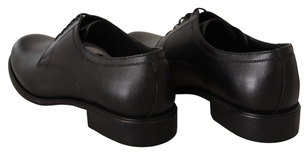 Chaussures Derby Habillées pour Homme en Cuir Noir à Lacets Dolce & Gabbana