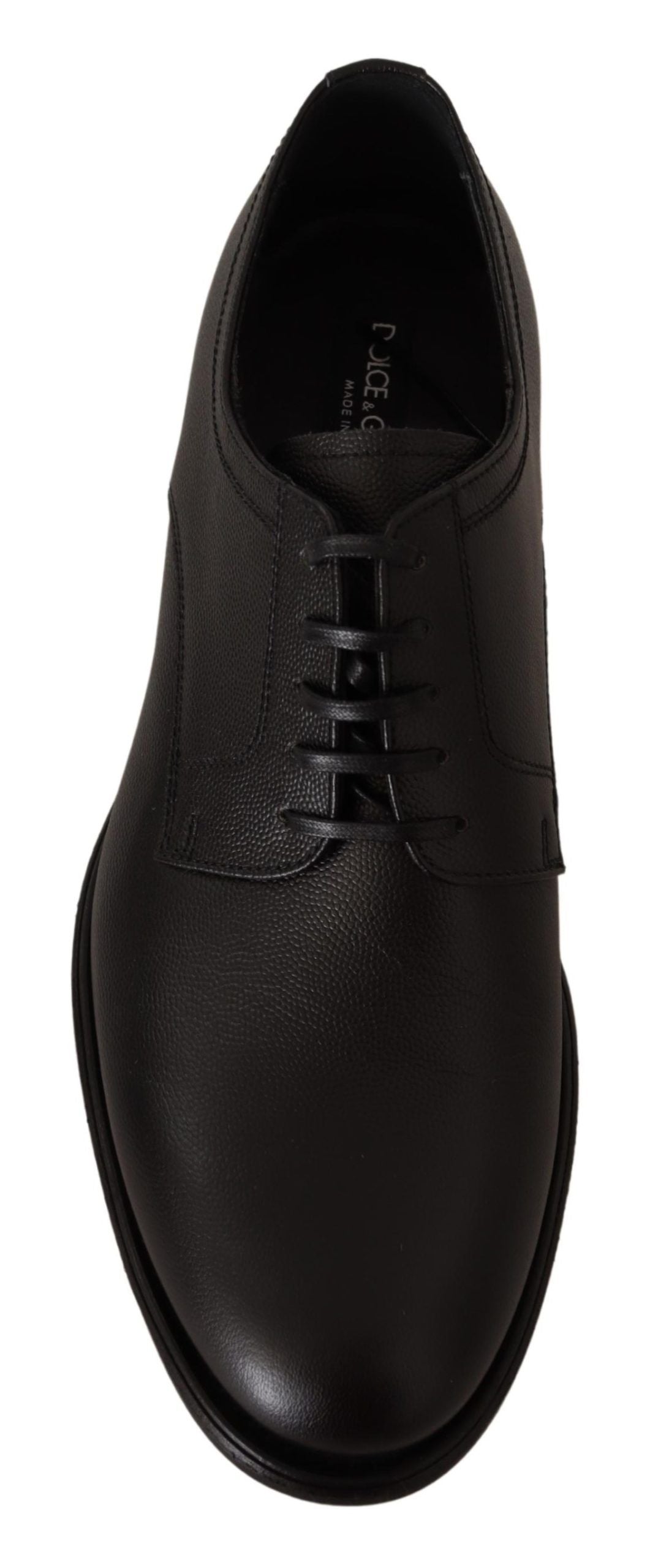 Chaussures Derby Habillées pour Homme en Cuir Noir à Lacets Dolce & Gabbana