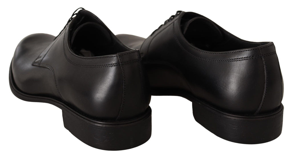 Chaussures Derby Habillées pour Homme en Cuir Noir à Lacets Dolce & Gabbana