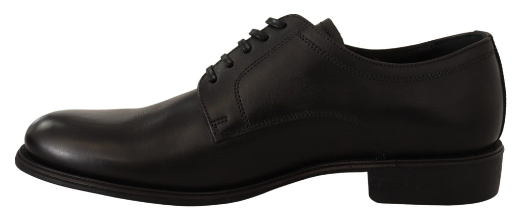 Chaussures Derby Habillées pour Homme en Cuir Noir à Lacets Dolce & Gabbana