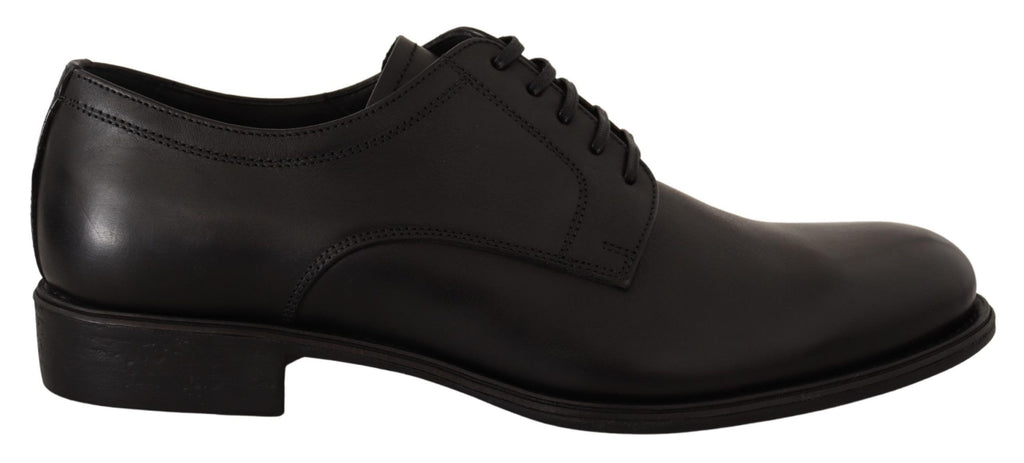 Chaussures Derby Habillées pour Homme en Cuir Noir à Lacets Dolce & Gabbana