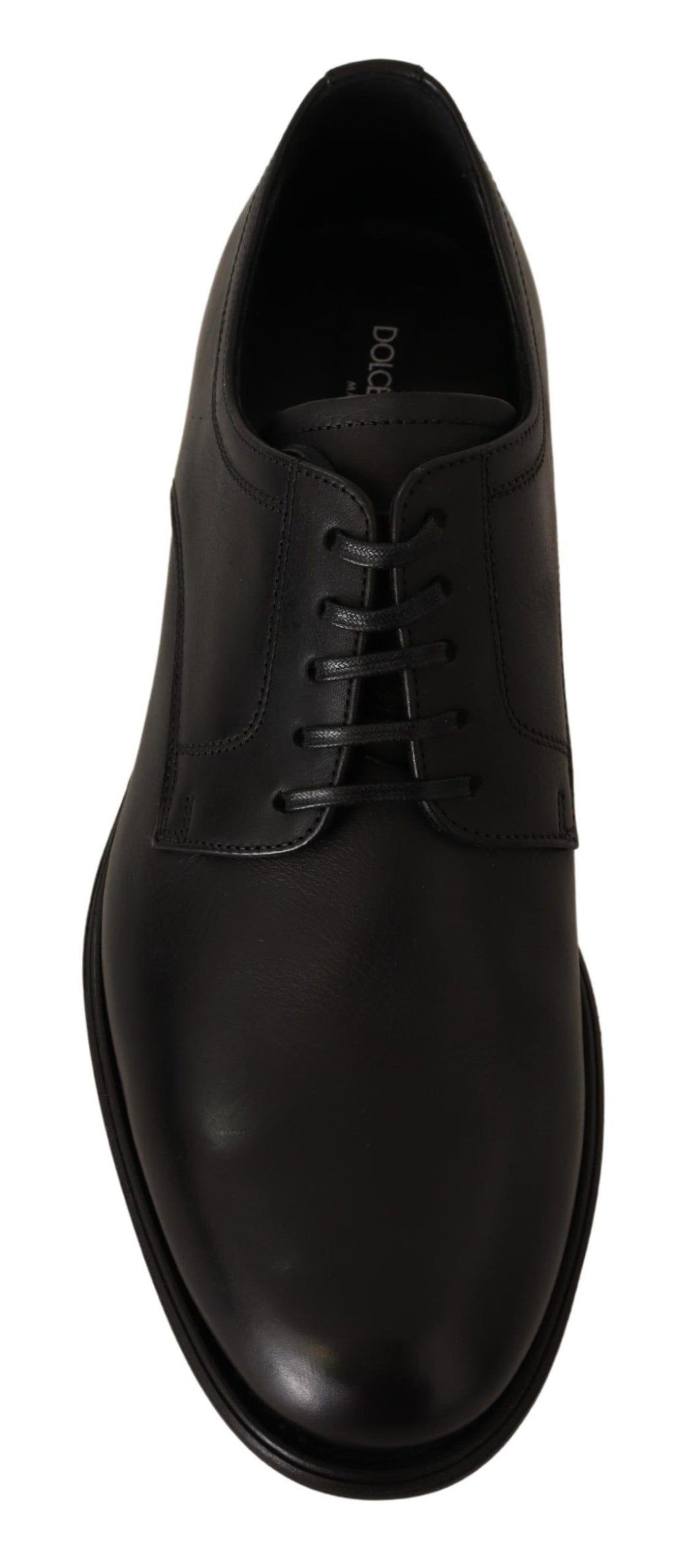Chaussures Derby Habillées pour Homme en Cuir Noir à Lacets Dolce & Gabbana