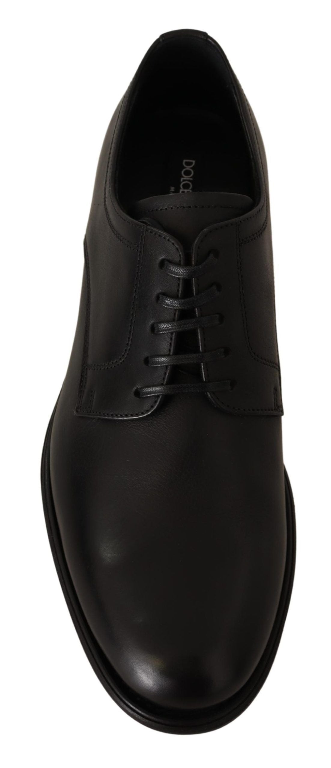 Chaussures Derby Habillées pour Homme en Cuir Noir à Lacets Dolce & Gabbana