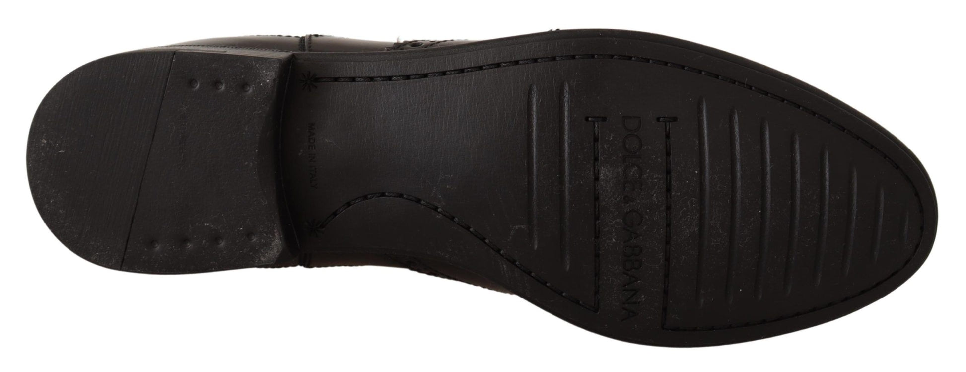 Chaussures bottes plates montantes Dolce & Gabbana en cuir noir