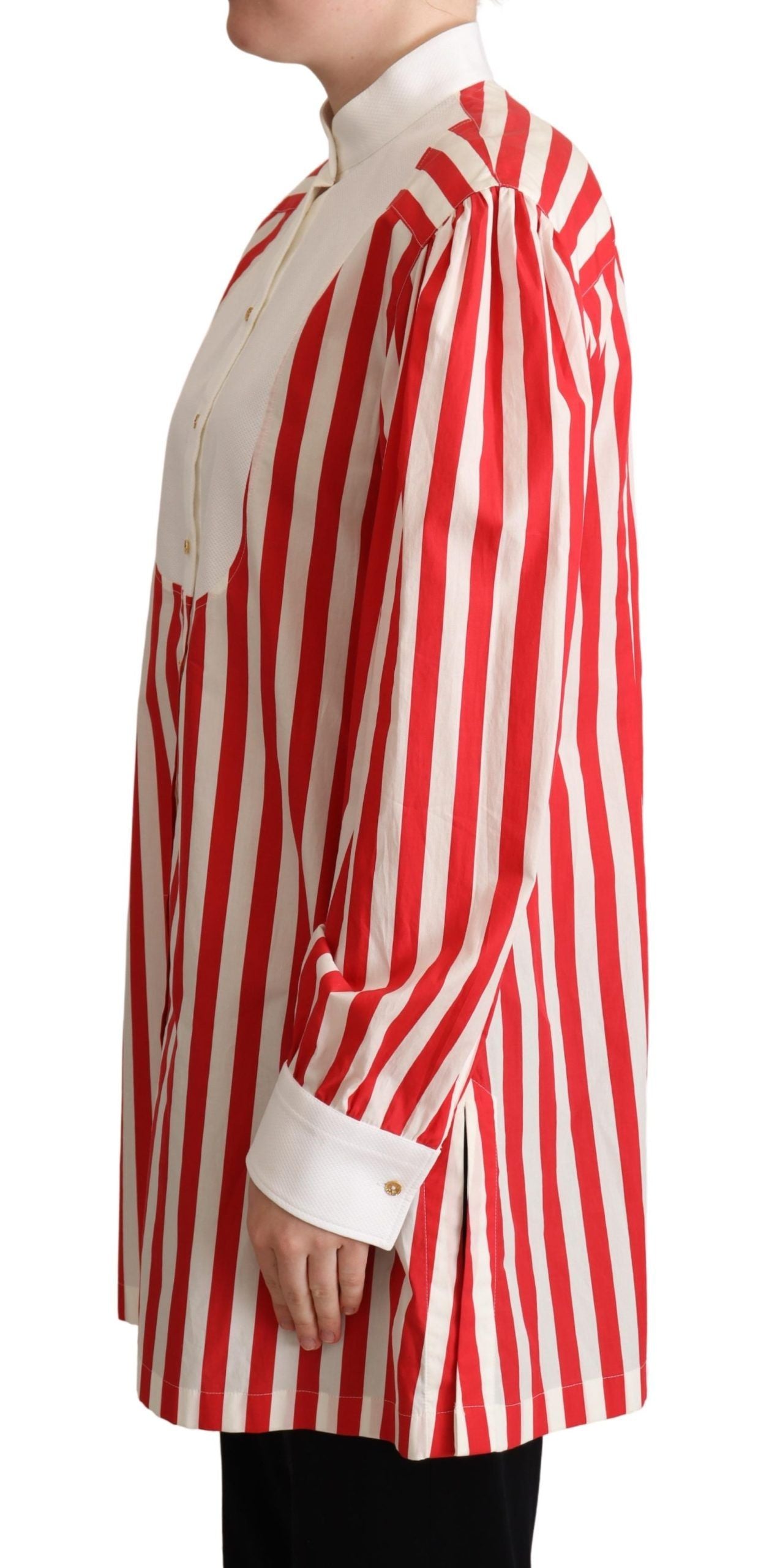 Chemise de cérémonie Dolce & Gabbana à rayures rouges et blanches à manches longues