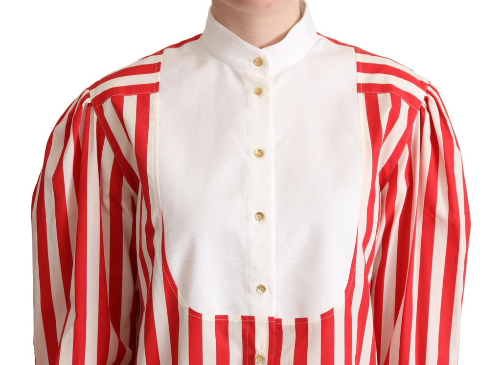 Chemise de cérémonie Dolce & Gabbana à rayures rouges et blanches à manches longues