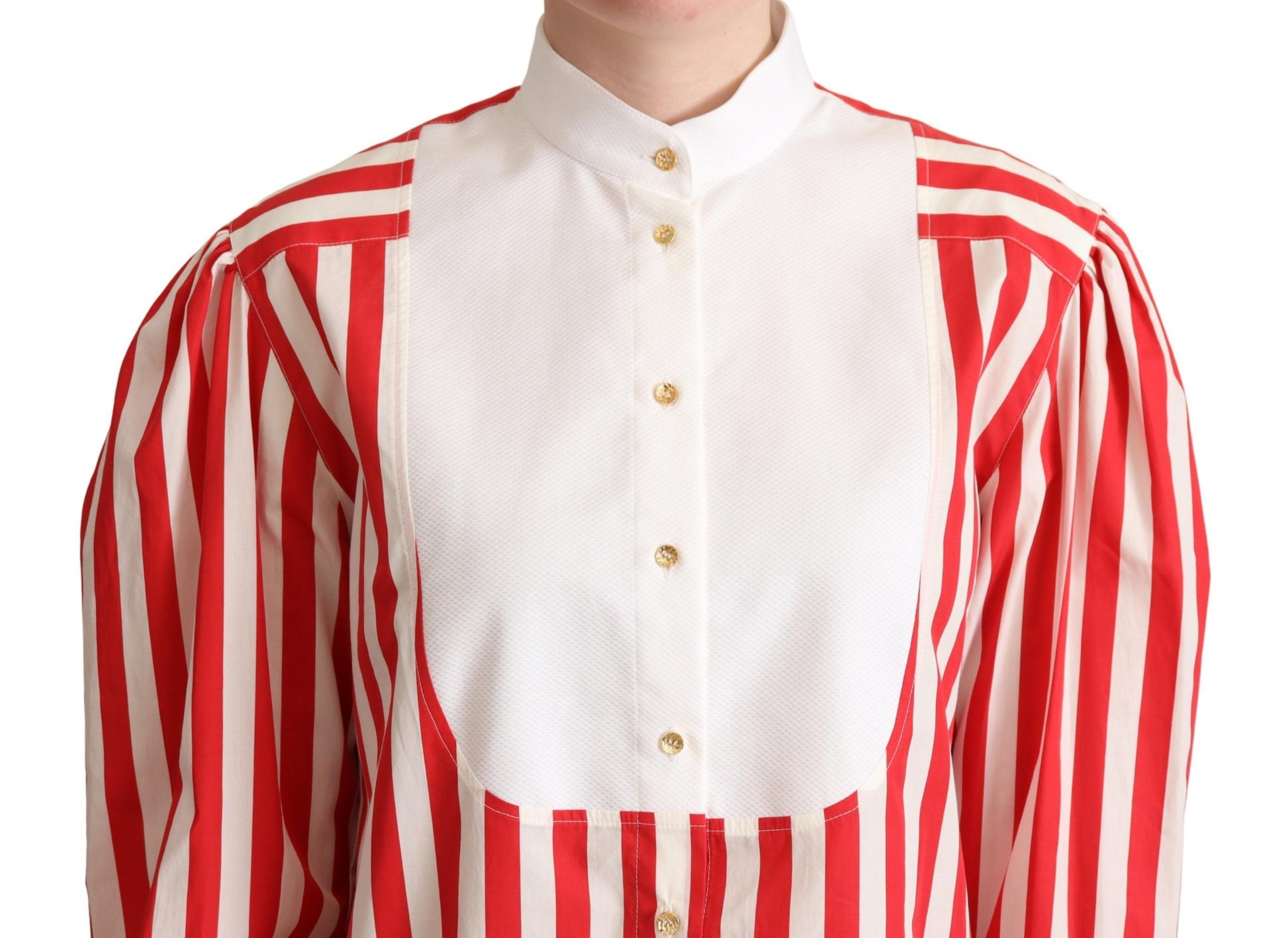 Chemise de cérémonie Dolce & Gabbana à rayures rouges et blanches à manches longues