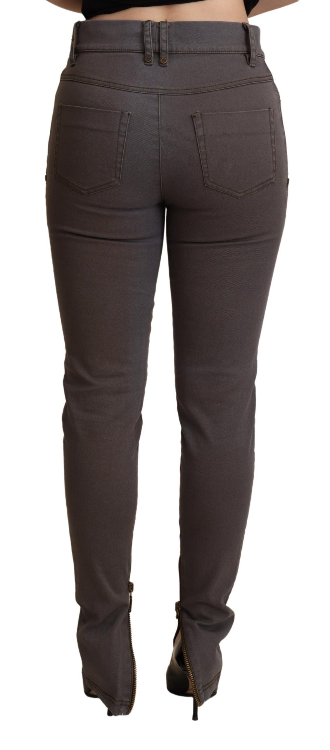 Jeans slim en denim Plein Sud en coton stretch marron