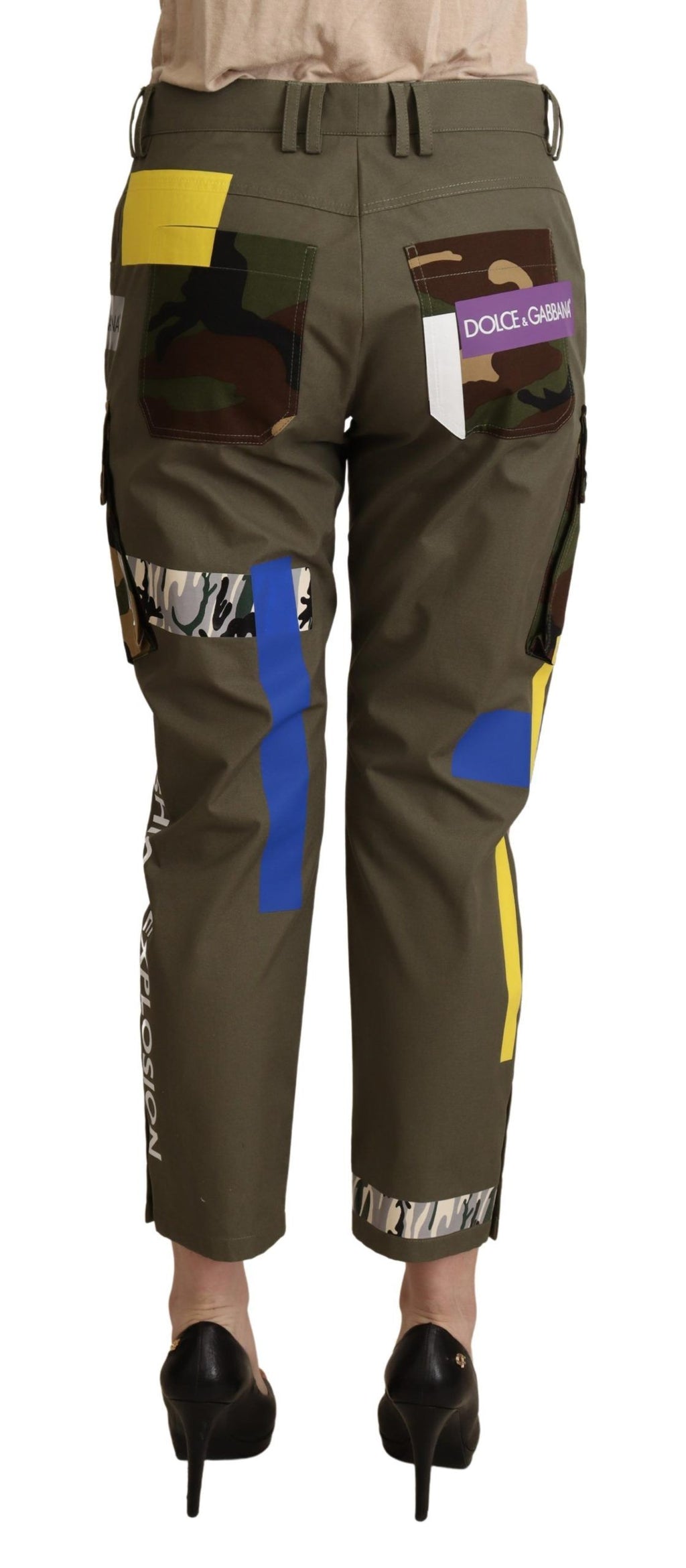 Pantalon Cargo Militaire Vert en Coton Dolce & Gabbana