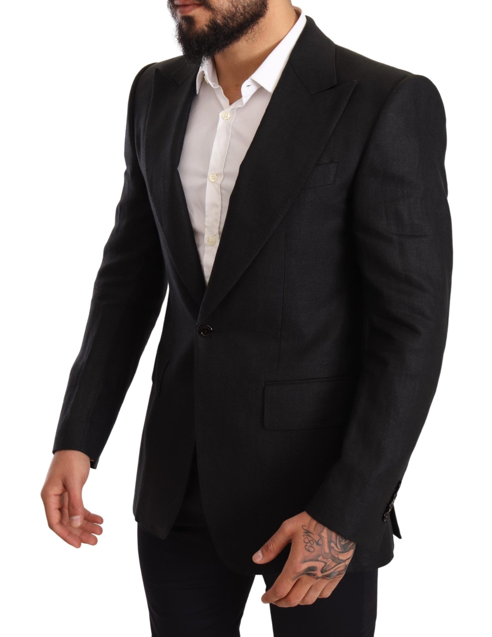 Veste Blazer Dolce & Gabbana Noir Lin Coupe Slim