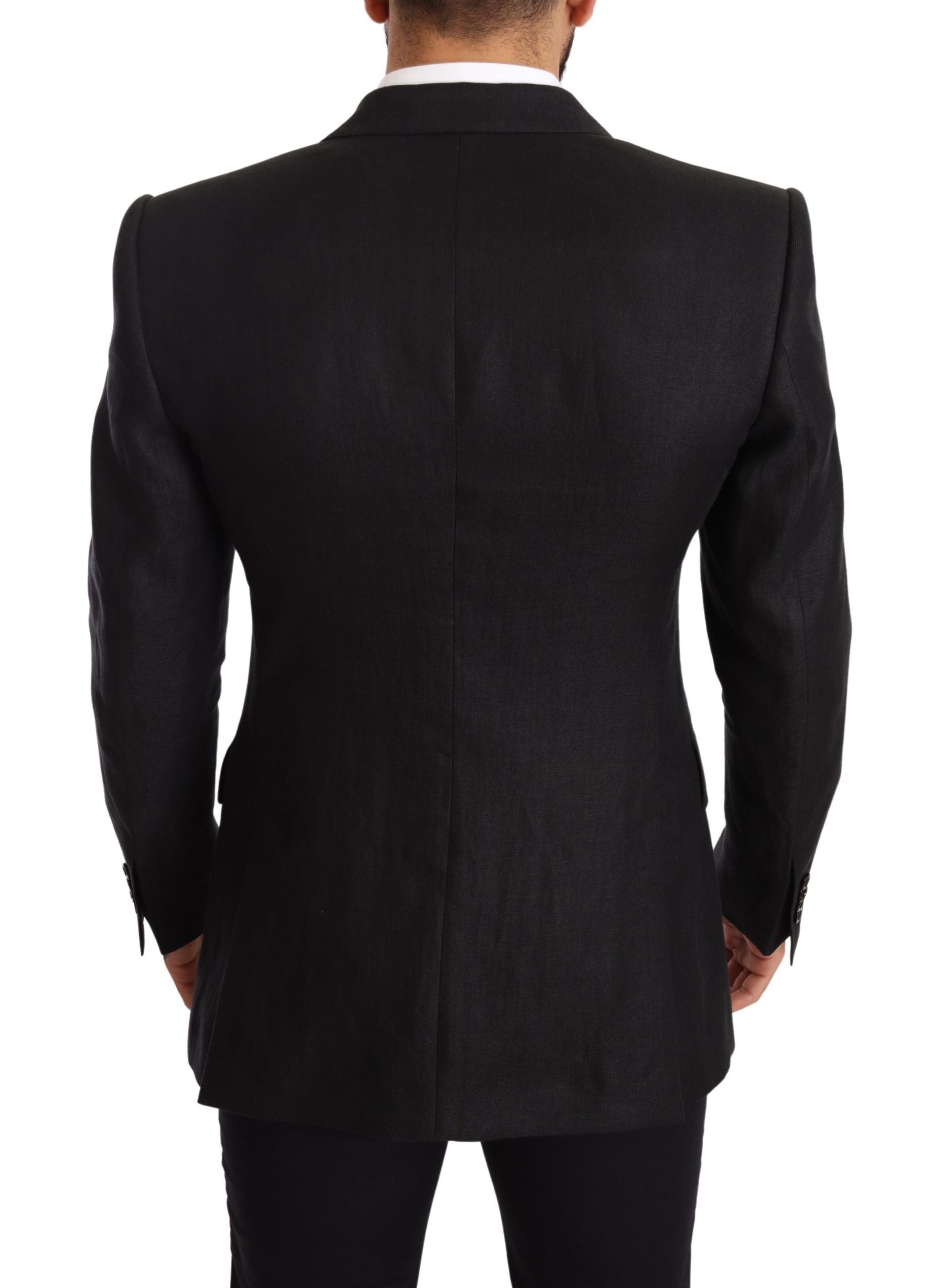 Veste Blazer Dolce & Gabbana Noir Lin Coupe Slim