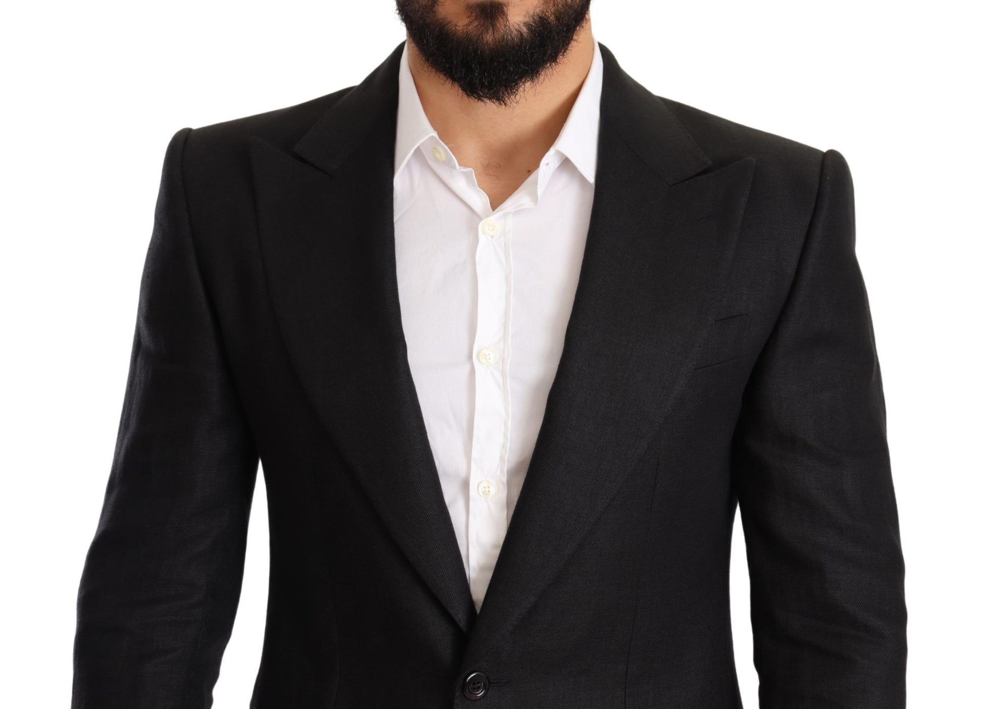 Veste Blazer Dolce & Gabbana Noir Lin Coupe Slim