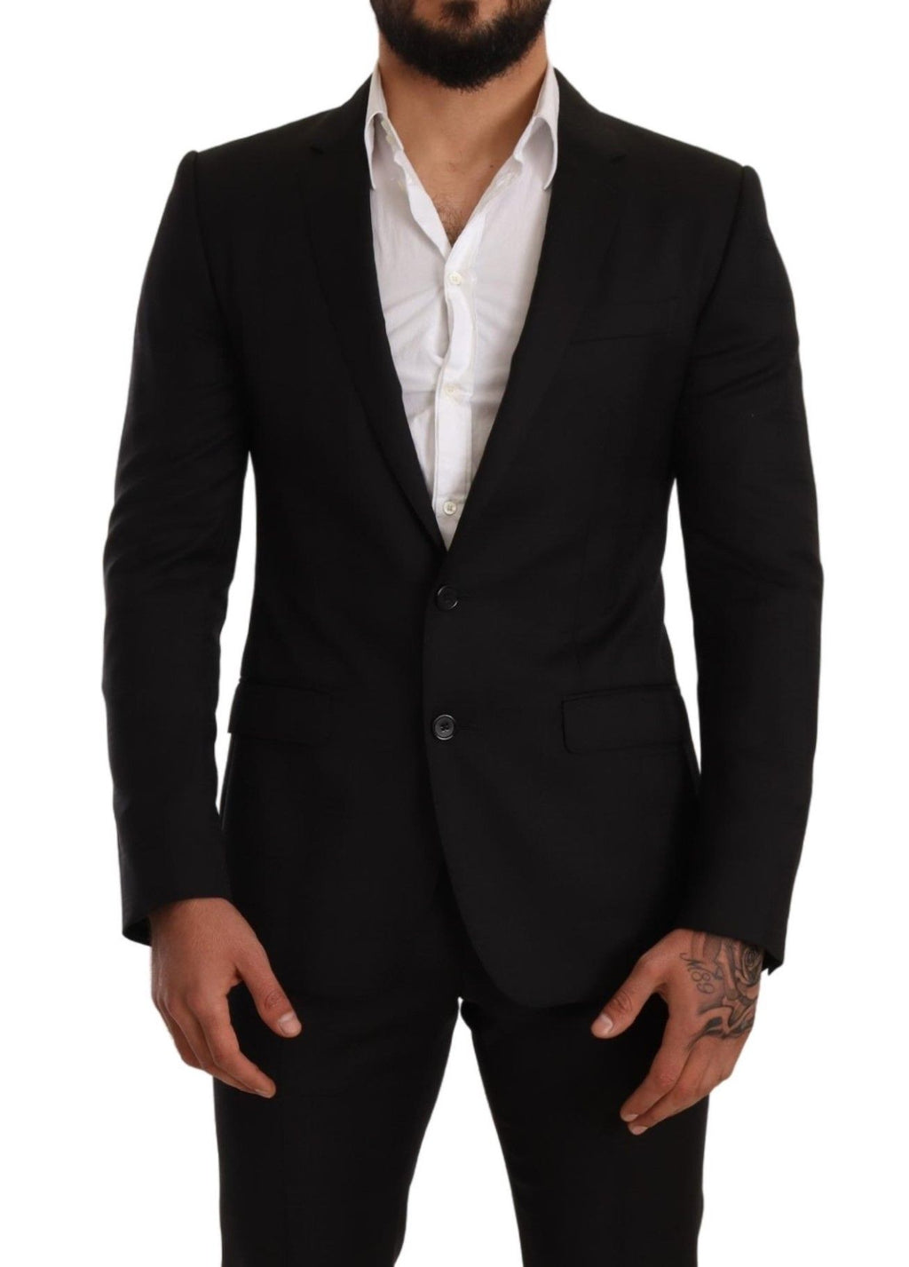 Costume 2 pièces noir à carreaux coupe slim MARTINI Dolce & Gabbana