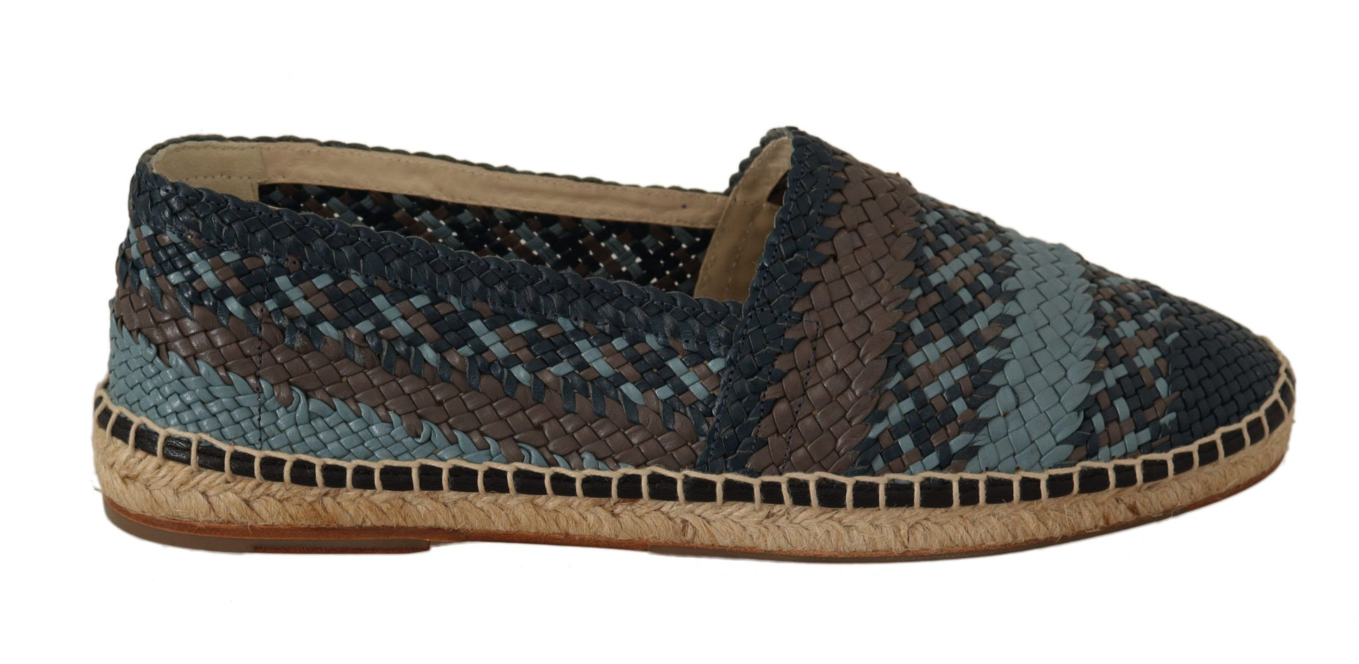 Chaussures espadrilles Dolce & Gabbana en bison bleu-gris à enfiler