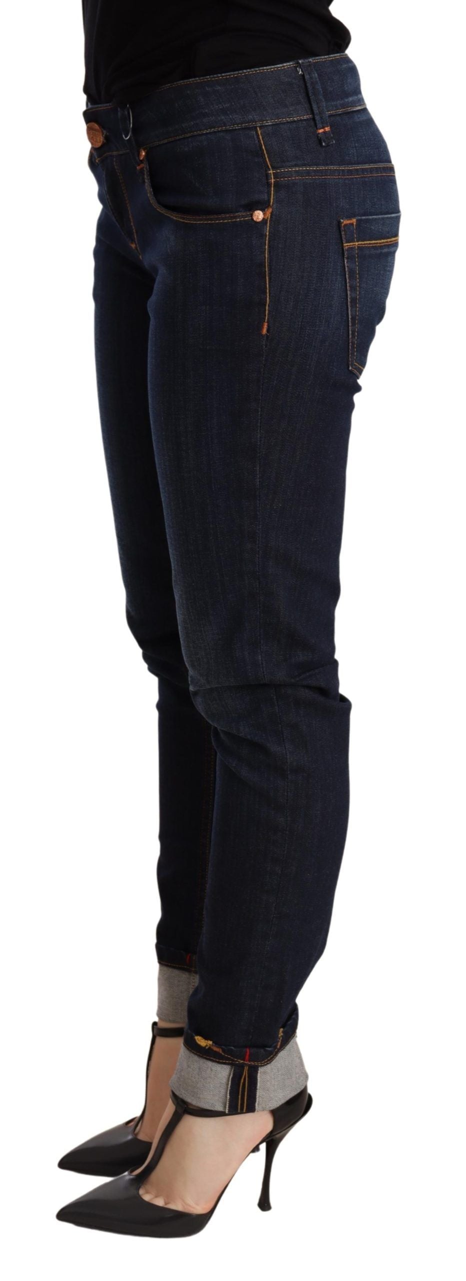 Pantalon en jean skinny Acht délavé bleu taille basse